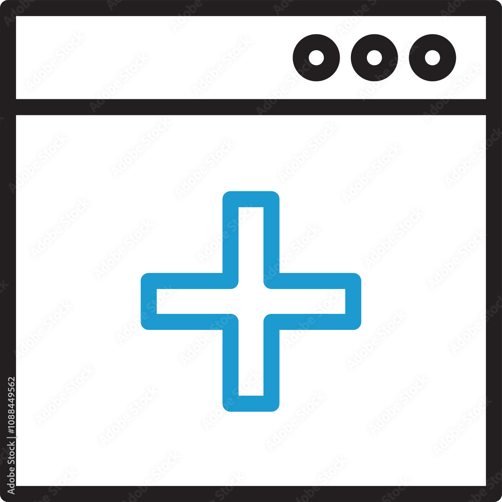 Obraz premium Web and Add Line Icon 