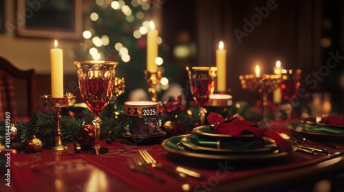 Christmas Table Setting.