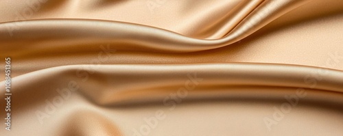 Smooth and elegant golden satin fabric draped gracefully, creating a luxurious and sophisticated texture perfect for various design projects.