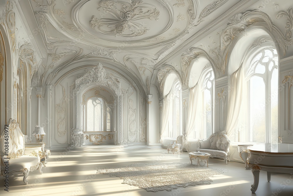 Elegant white palace interior. Ideal for luxury, royalty, or fairytale themes. Elegant white palace interior. Ideal for luxury, royalty, or fairytale themes.