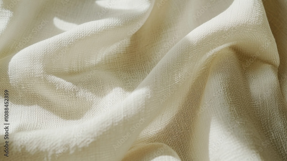 Soft cotton fabric with a gentle weave in light beige and picture Soft cotton fabric with a gentle weave in light beige and picture