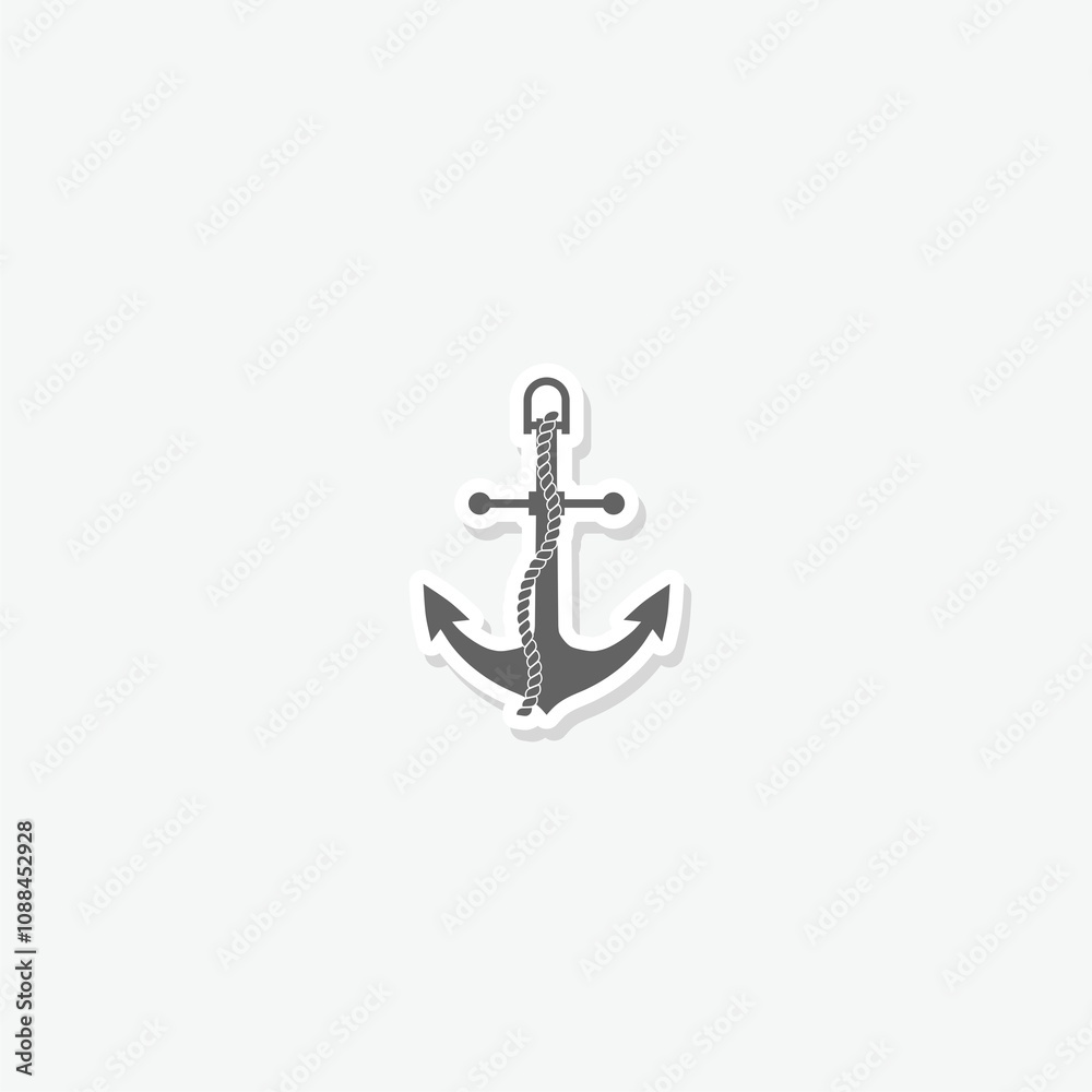 Anchor chain icon sticker isolated on gray background Anchor chain icon sticker isolated on gray background