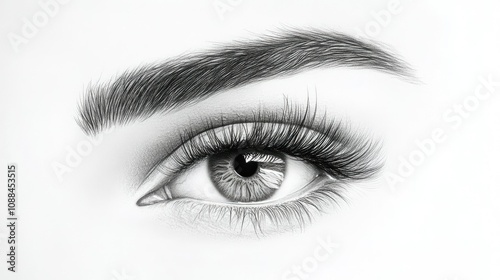 Close-up View of a Realistic Pencil Drawing of an Eye Showcasing Intricate Details, Depth, and Natural Beauty in Monochrome Shades