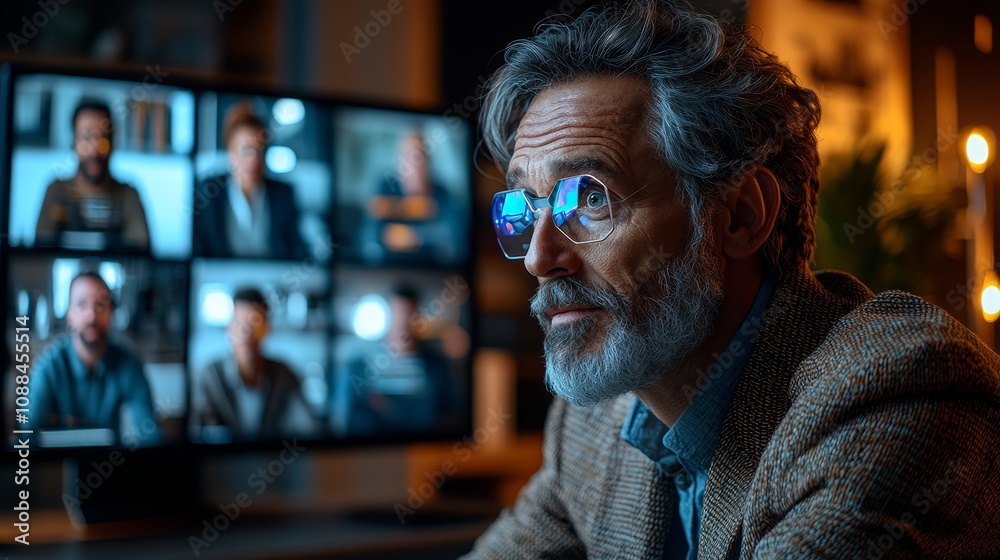 Virtual meeting insights professional engagement home office digital interaction modern workspace close-up perspective connectivity Virtual meeting insights professional engagement home office digital interaction modern workspace close-up perspective connectivity