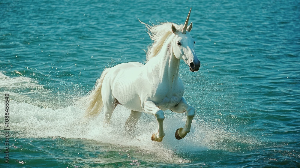 Magical Unicorn Galloping Through the Ocean Magical Unicorn Galloping Through the Ocean