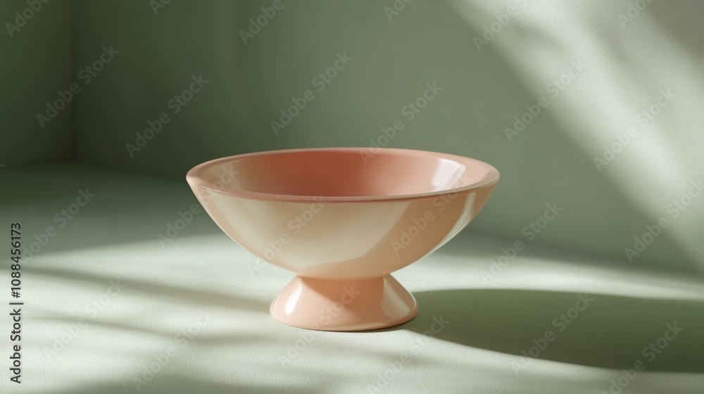 Pink Bowl on Green Background. Pink Bowl on Green Background.