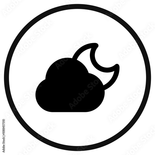 Editable night sky, moon and cloud vector icon. Part of a big icon set family. Perfect for web and app interfaces, presentations, infographics, etc