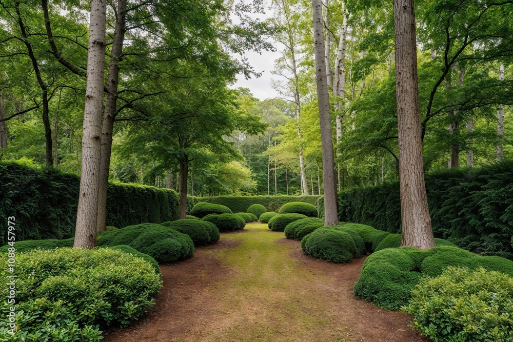 Vibrant Forest Scenery with Abundant Green Trees and Shrubs for Natural Privacy Vibrant Forest Scenery with Abundant Green Trees and Shrubs for Natural Privacy
