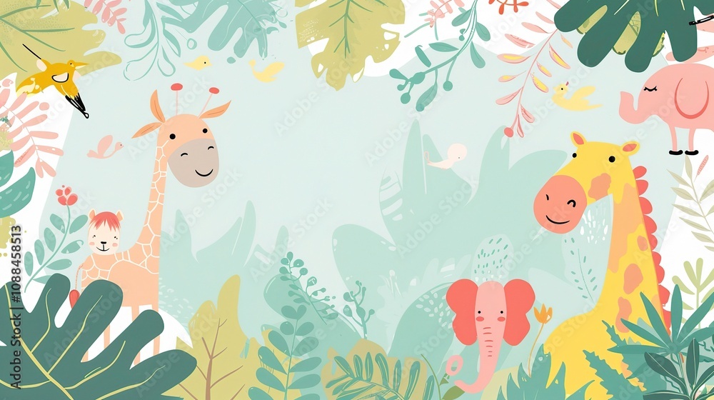 custom made wallpaper toronto digitalCute Children's Cartoon Background - A Whimsical World of Fun and Imagination for Kids. The Colorful and Playful Elements, with Charming Characters and Cheerful Scenes