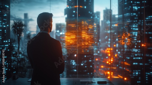 Wallpaper Mural Corporate strategy meeting futuristic city digital visualization urban environment professional viewpoint innovation insights Torontodigital.ca