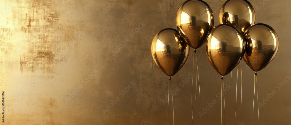 Gold Balloons Background. Gold Balloons Background.