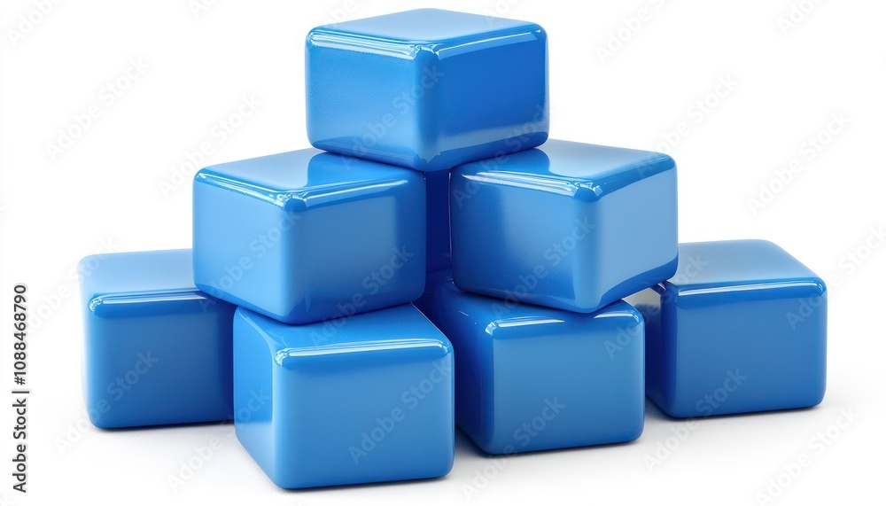 Polymer blue modular block, designed in 3D to represent adaptability and strength. Polymer blue modular block, designed in 3D to represent adaptability and strength.