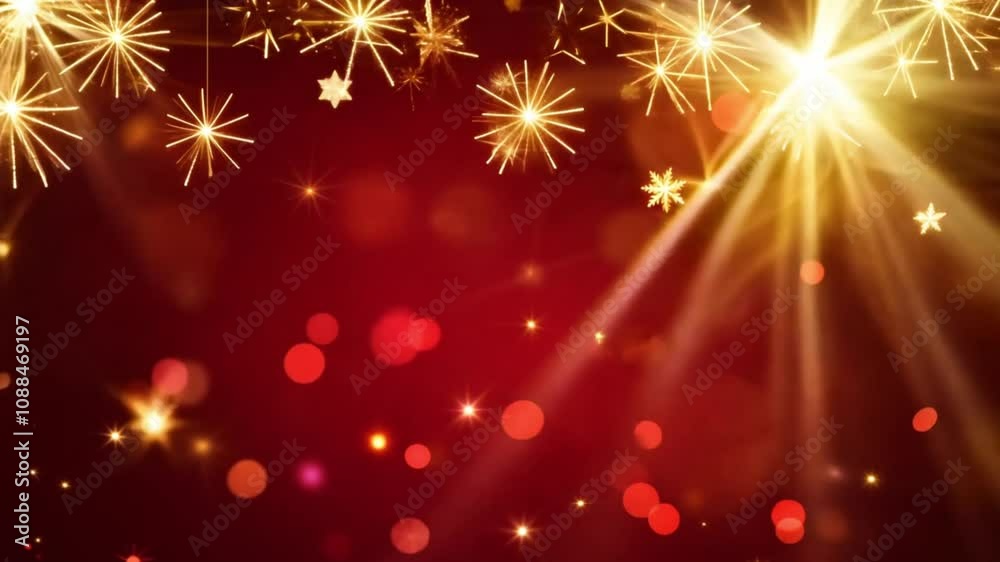 Festive Sparkles Displayed on a Bright Red Background Perfect for Various Celebrations and Events Festive Sparkles Displayed on a Bright Red Background Perfect for Various Celebrations and Events