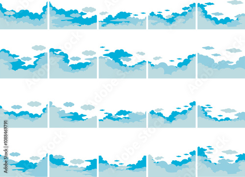 Flat Cloud Footer