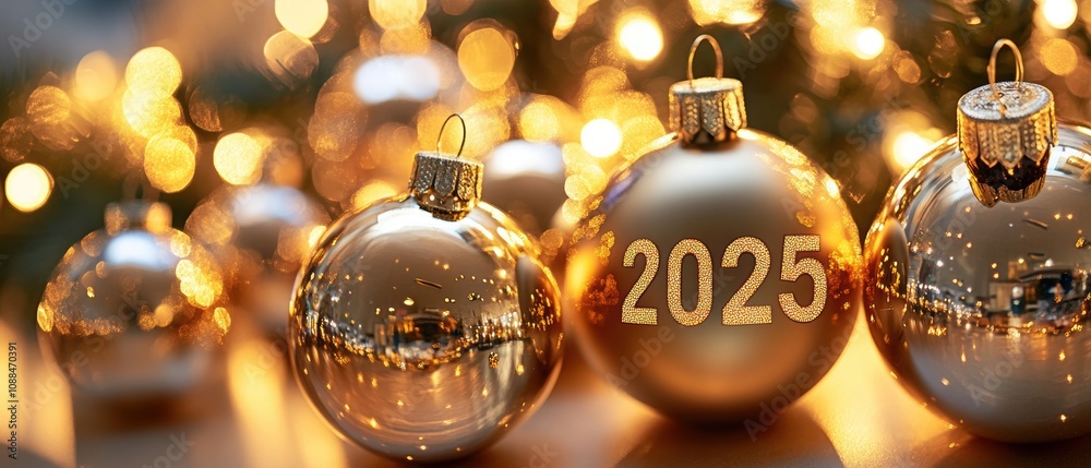 Fototapeta premium 2025 Gold Ornaments.