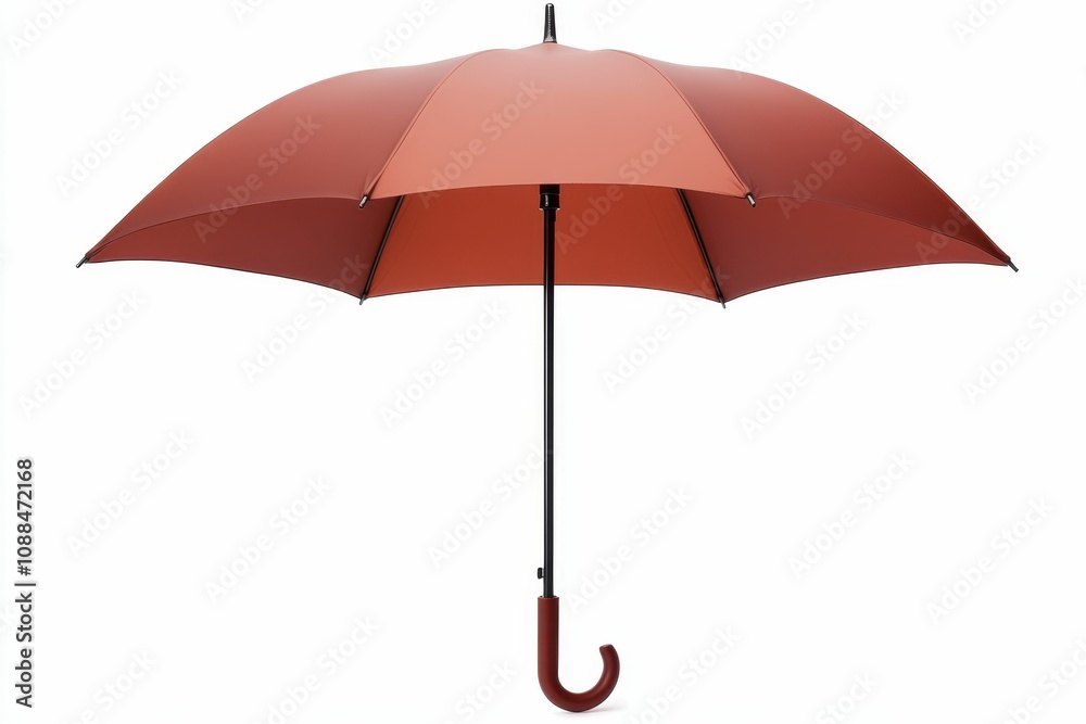 Closed red umbrella on white background. Closed red umbrella on white background.