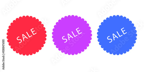 Sales badges vectors icon set