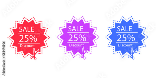 Sales badges vectors icon set