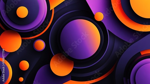 Abstract background with overlapping orange and purple circles