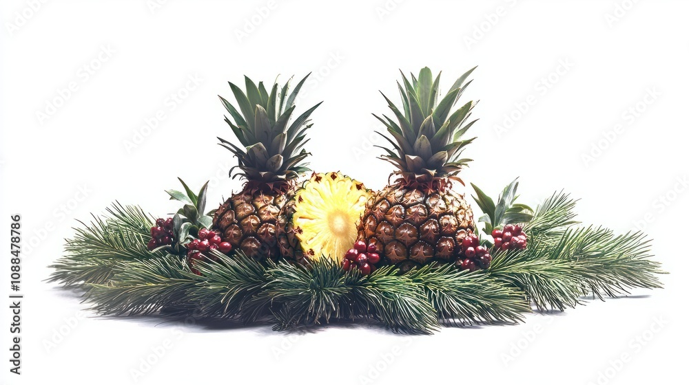 Fototapeta premium PNG Christmas decoration christmas decorations pineapple festival.