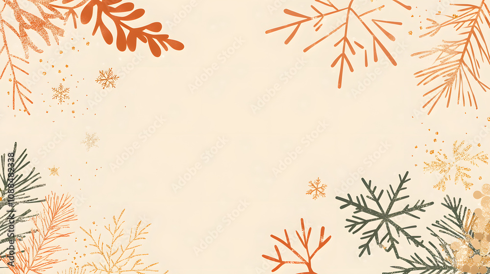 Seamless autumn leaves pattern, perfect for winter holiday card design Seamless autumn leaves pattern, perfect for winter holiday card design