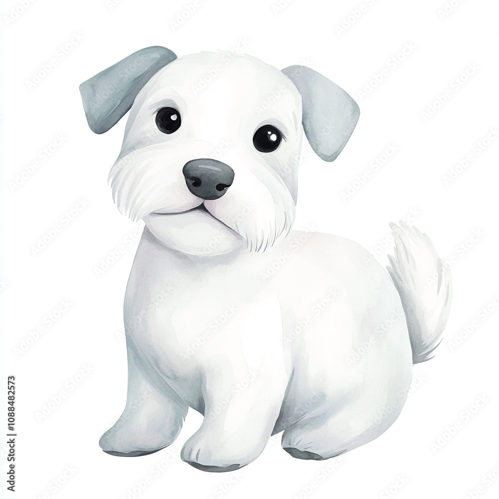 Sealyham Terrier Dog Watercolor Painting: Simple and Elegant Pet Portrait Sealyham Terrier Dog Watercolor Painting: Simple and Elegant Pet Portrait