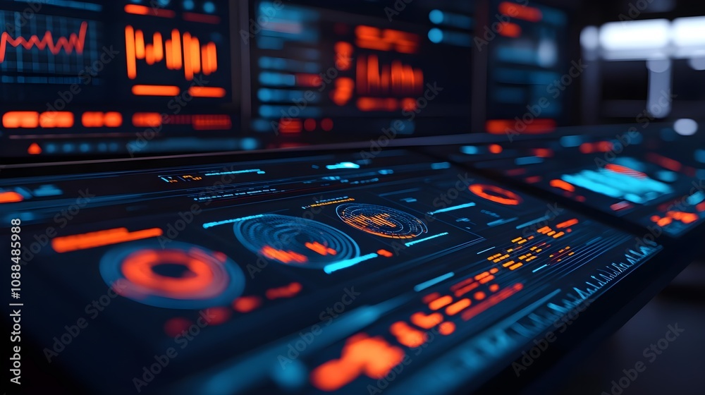 Obraz premium Futuristic Data Analytics Dashboard