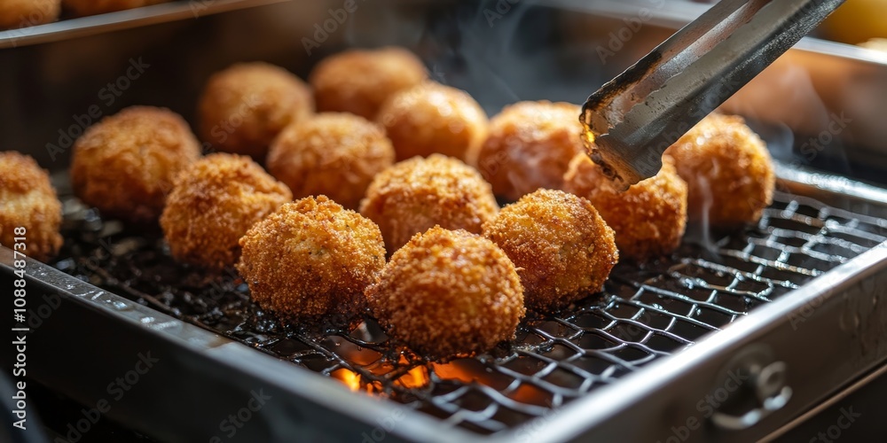 Delicious home cooking croquettes being prepared, showcasing the art of cooking and frying. Experience the joy of home cooking with these crispy croquettes made with care. Delicious home cooking croquettes being prepared, showcasing the art of cooking and frying. Experience the joy of home cooking with these crispy croquettes made with care.