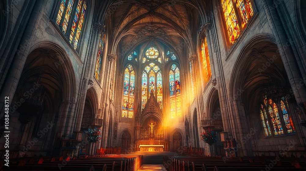 Capturing the striking contrast of the choir’s vivid robes against the dull, weathered stone walls of a historic cathedral, soft sunlight casting shadows, Capturing the striking contrast of the choir’s vivid robes against the dull, weathered stone walls of a historic cathedral, soft sunlight casting shadows,