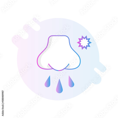 Runny Nose Icon – Nose with Droplets, Representing Allergies, Cold, and Nasal Discomfort