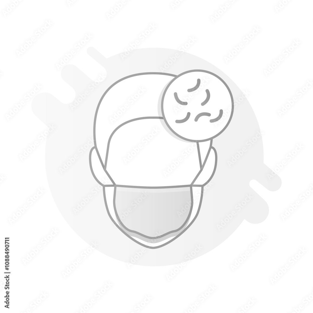 Fatigue Icon – Person with Mask and Tired Face, Representing Exhaustion, Stress, and Weariness Fatigue Icon – Person with Mask and Tired Face, Representing Exhaustion, Stress, and Weariness