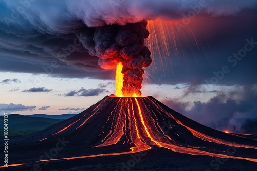 Volcanic Eruptions and Lava Flow Impact on Remote Landscapes photo