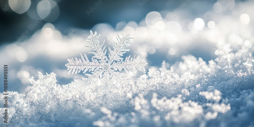 Close up of snow texture showcases intricate snowflakes, highlighting crystal clear ice in a macro photo. This winter scene with shallow depth of field makes for a perfect Christmas background layout. Close up of snow texture showcases intricate snowflakes, highlighting crystal clear ice in a macro photo. This winter scene with shallow depth of field makes for a perfect Christmas background layout.
