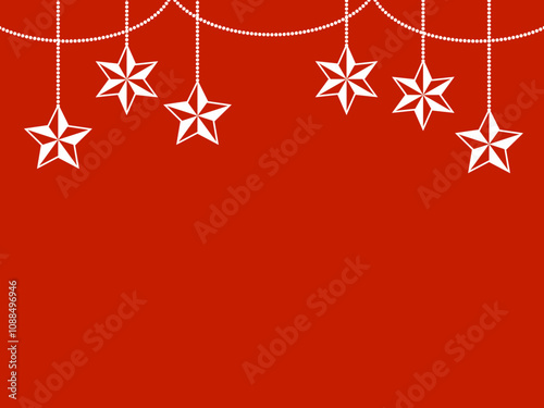 フラットクリスマススターオーナメントフレームB：白