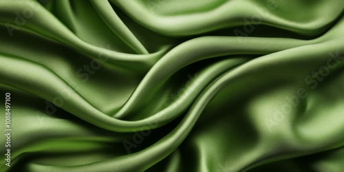 Texture background pattern featuring green silk fabric that showcases a subtle matte sheen. This green silk fabric texture is ideal for enhancing your designs, wallpapers, posters, and postcards.