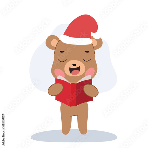 adorable teddy bear celebrating christmas in winter theme