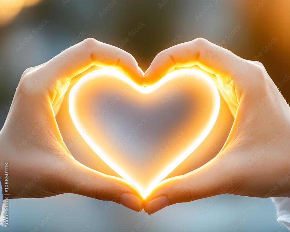 Hands forming a heart on an American pregnant belly, close-up with warm light, soft background, symbolizing love and unity Hands forming a heart on an American pregnant belly, close-up with warm light, soft background, symbolizing love and unity