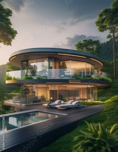 Wallpaper Mural Eco-Luxury Modern Home: Futuristic Sustainable Living Torontodigital.ca