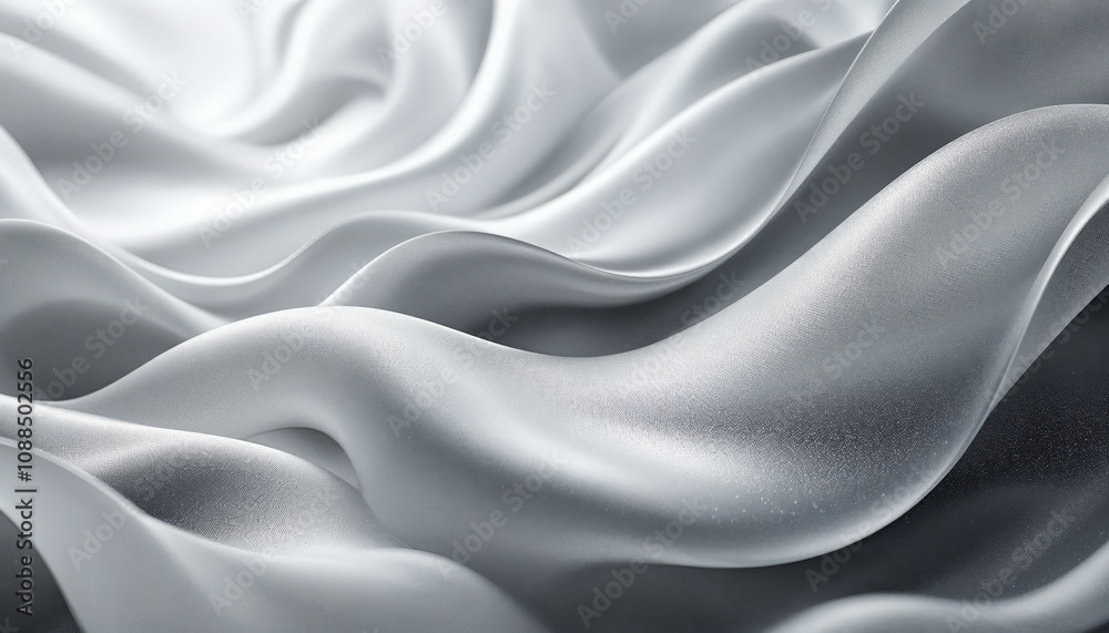 Abstract Silver Silk Fabric Waves. Luxury and elegance concept. Abstract Silver Silk Fabric Waves. Luxury and elegance concept.