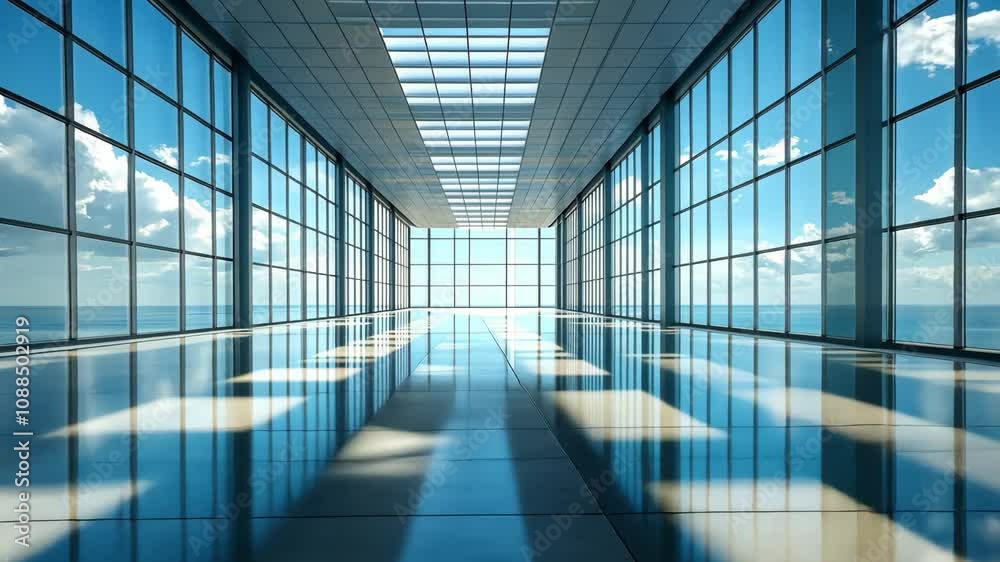 Modern Office with Ocean View: A Serene Workspace