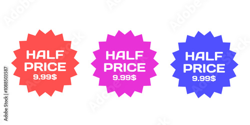 Sales badges vectors icon set