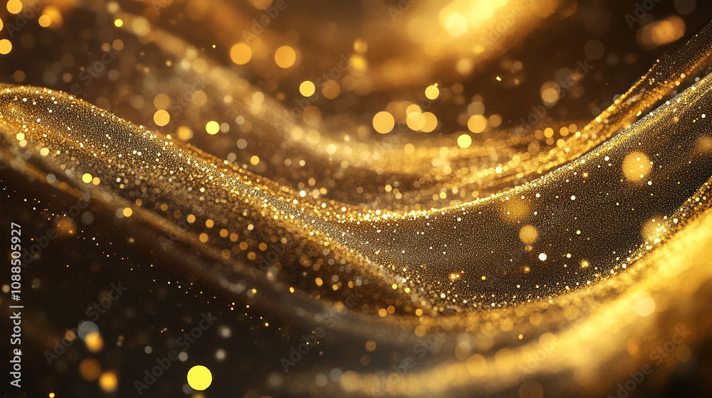 Sparkling golden waves create an enchanting atmosphere in a vibrant setting Sparkling golden waves create an enchanting atmosphere in a vibrant setting