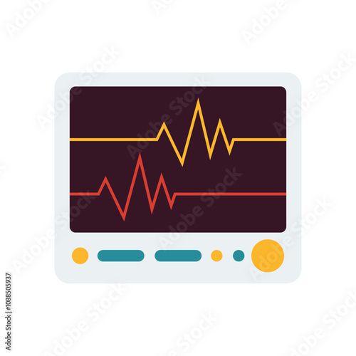 Medical Equipment Vector Illustration - Patient Monitor
