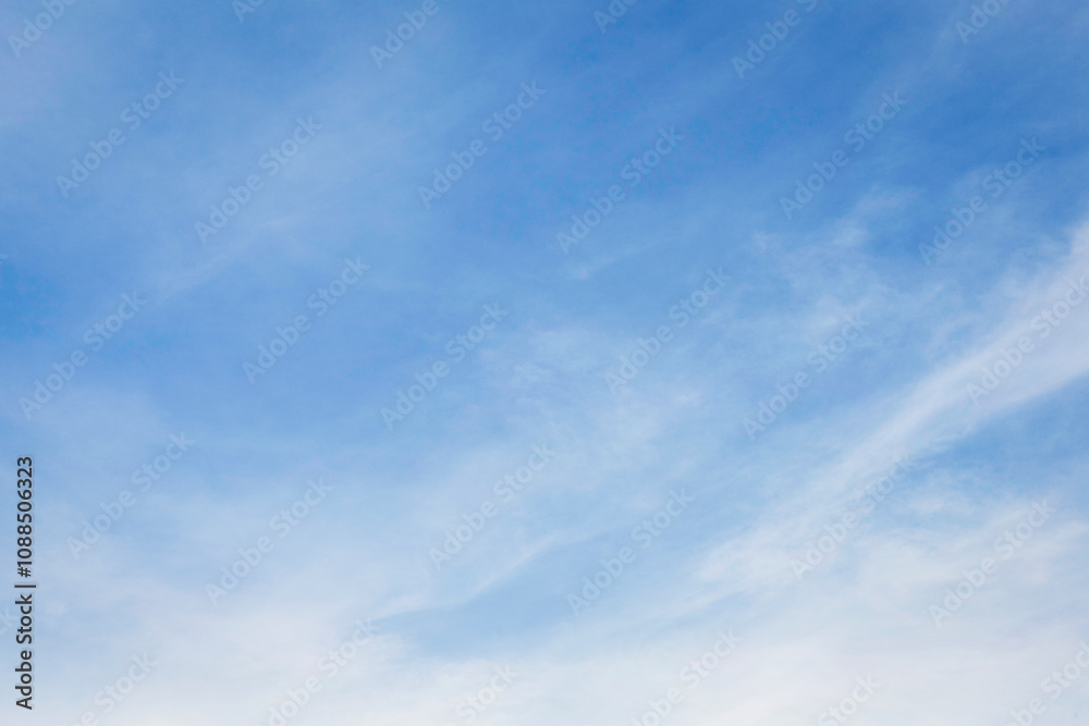 Bright Blue Sky with White Cloud background: A Clear Summer Day with Light Gradients winter cloudy and Nature Beauty texture, Horizon air in summer day. abstract Landscape spring View Bright Blue Sky with White Cloud background: A Clear Summer Day with Light Gradients winter cloudy and Nature Beauty texture, Horizon air in summer day. abstract Landscape spring View