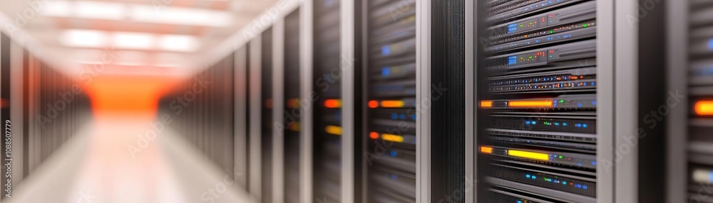 High-tech server room showcasing advanced data storage equipment and infrastructure. High-tech server room showcasing advanced data storage equipment and infrastructure.