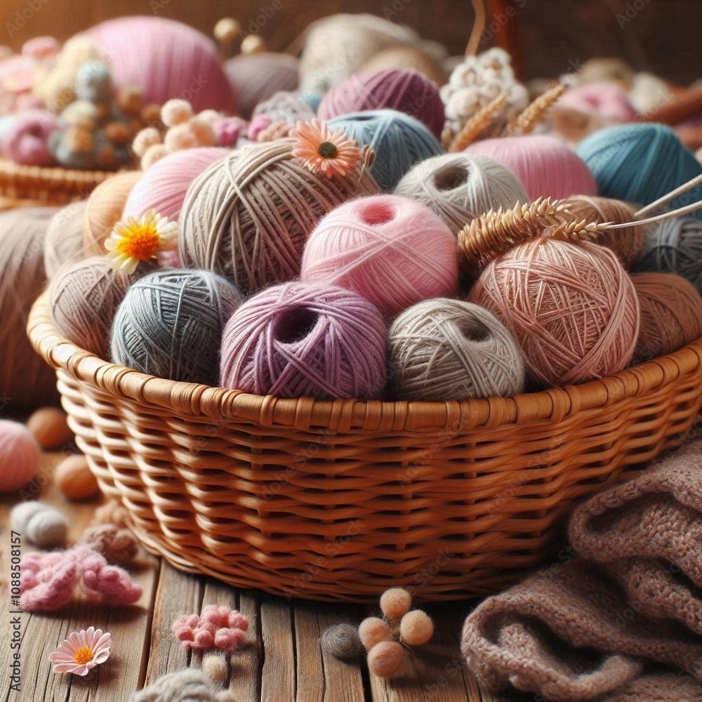 basket of yarn basket of yarn