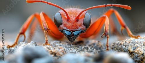 A Close-Up View of a Red Ant photo