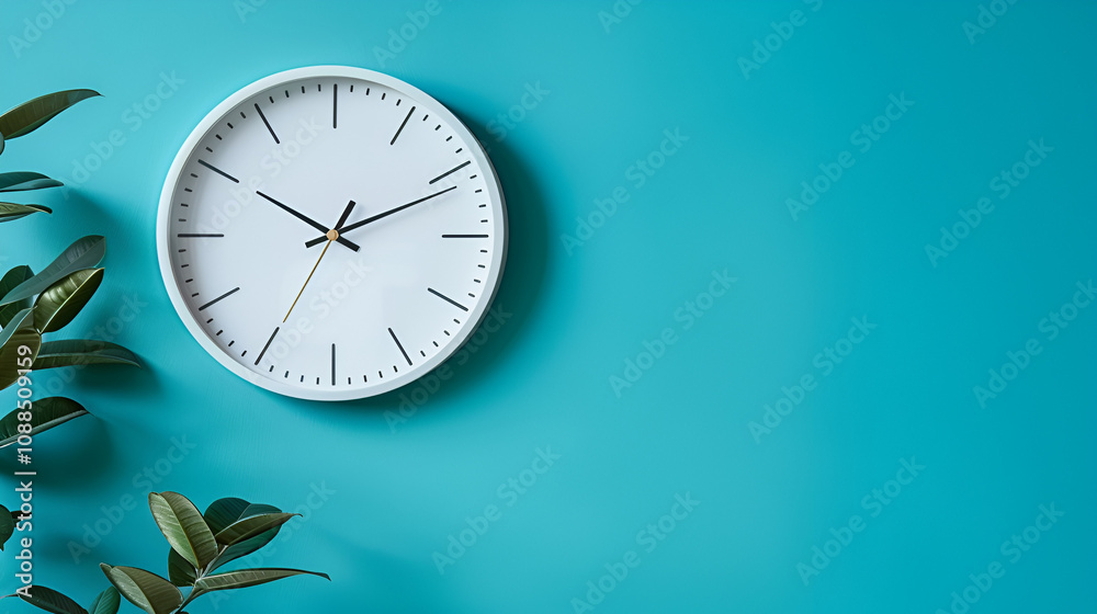 Reloj blanco sobre pared de color liso. Generative ai.
Reloj blanco sobre pared de color liso. Generative ai.