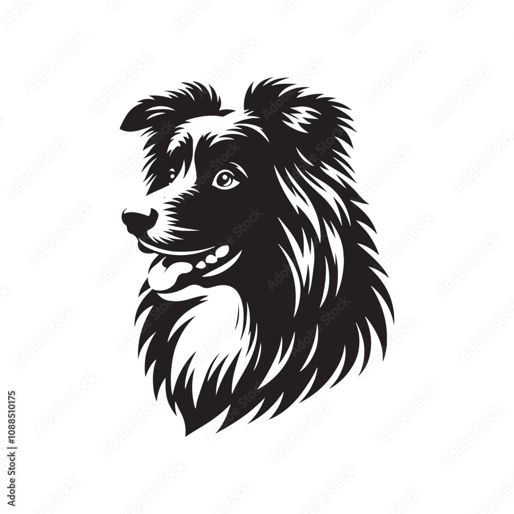 Australian Shepherd Dog Silhouette - Australian Shepherd Dog Illustration - Vector of Dog. Australian Shepherd Dog Silhouette - Australian Shepherd Dog Illustration - Vector of Dog.