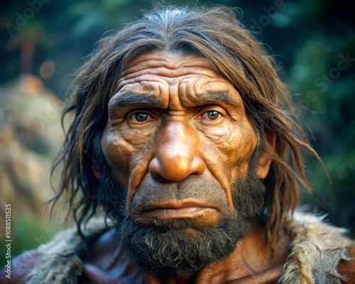 The Neanderthal male is a type of prehistoric human that is now extinct.